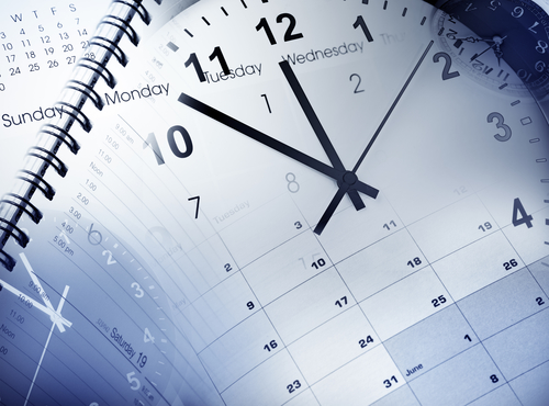 Clock faces, calendars and diary